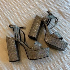 Topshop Sparkly Chunky High Heels